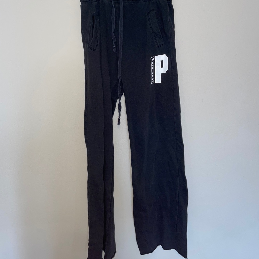 Pink Black Boyfriend Boot Cut Sweatpants